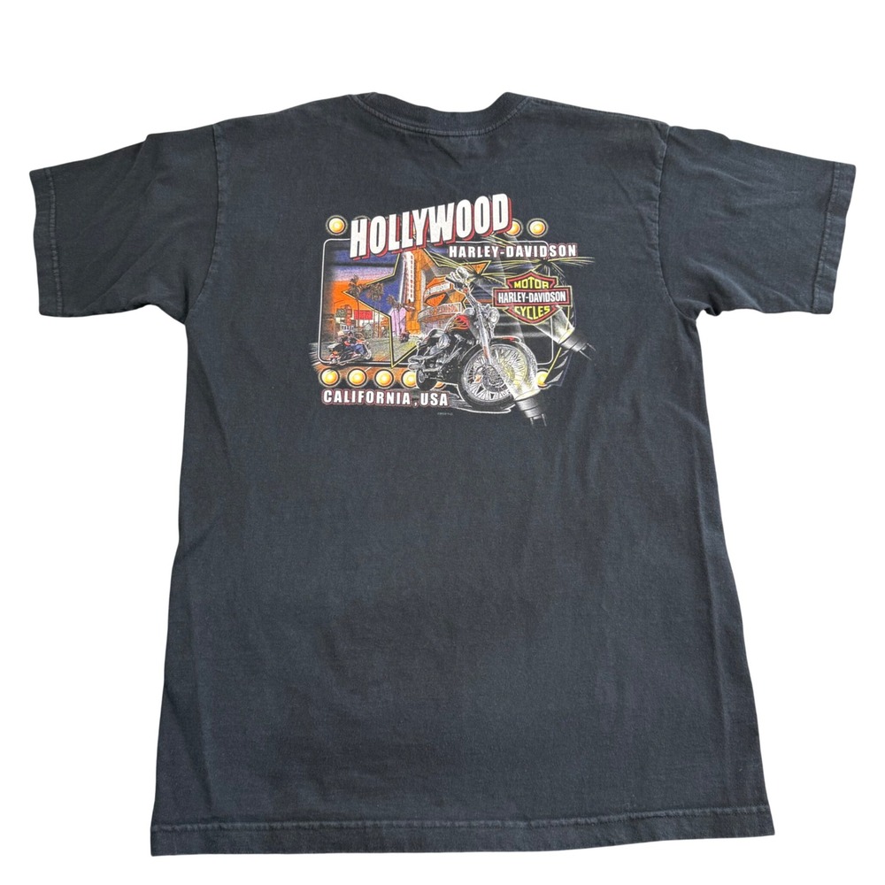 Harley-Davidson T-Shirt Vintage USA‎ Large Hollywood California Biker Y2K 2004